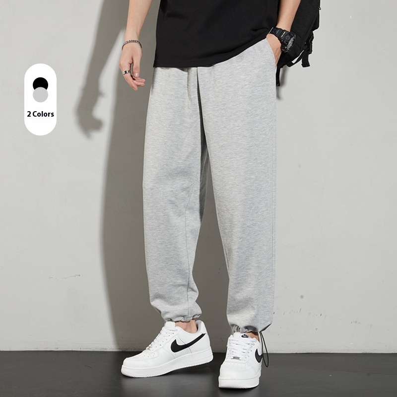 Loose Couples Internet Celebrity Solid Color Casual Trousers