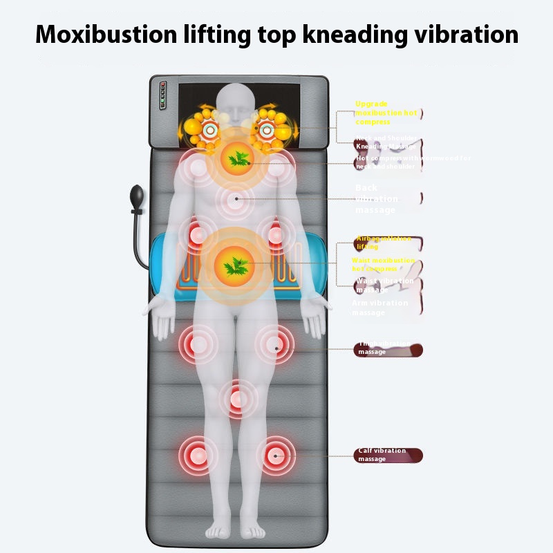Electric Massage Mattress Sitting Pillow Lumbar Traction Stretching Corrector For The Elderly Whole Body Back Cervical Heating Airbag
