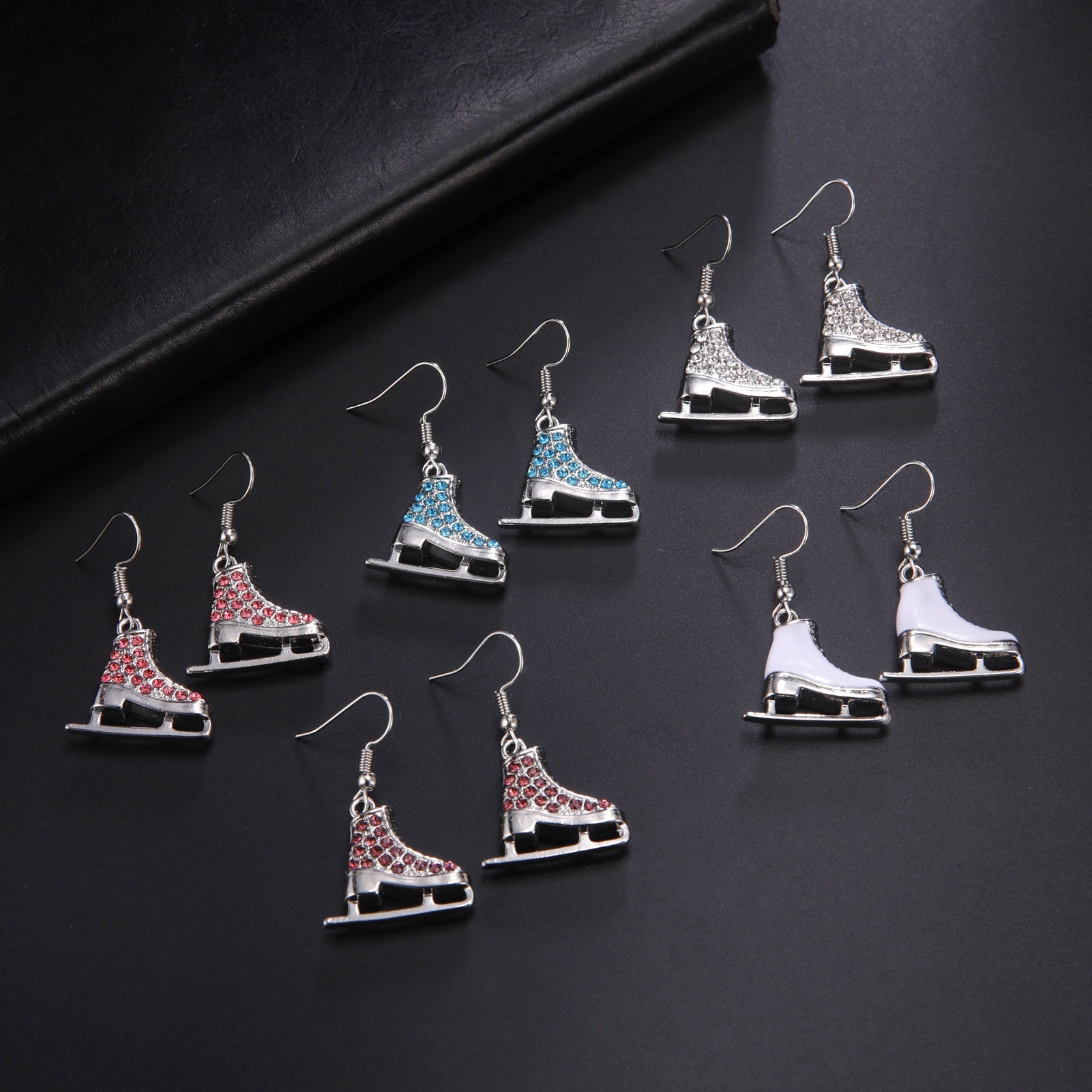 European And American Personality Simple Sports Series Ear Hooks Skates Oil Drop Alloy Pendant Female Earrings