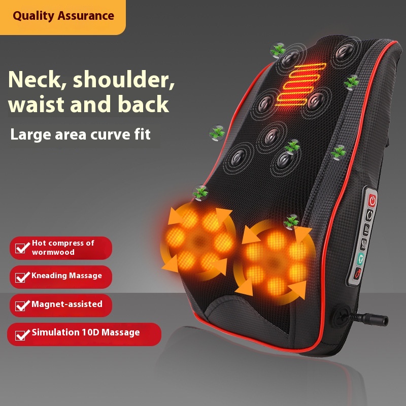 Lumbar Massager Waist Cushion Electric Heating Pillow Back Cervical Neck Shoulder Massage Pillow Car Household
