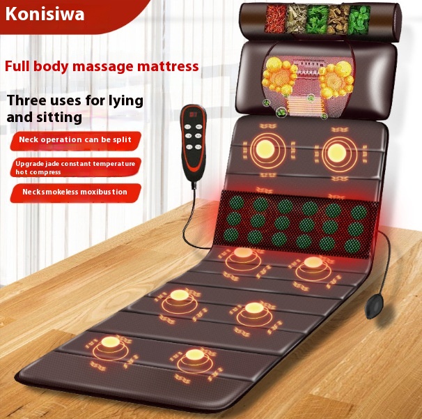 Massage Mattress Multifunctional Electric Massage Cushion Heating Full Body Shoulder And Neck Kneading Massager Waist Massage Cushion Chair