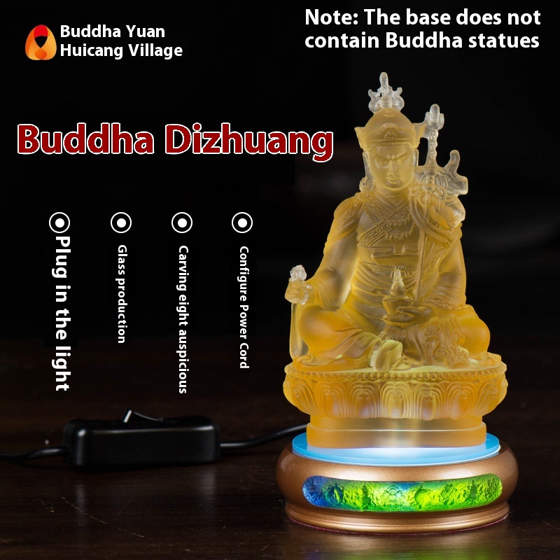 Buddhist Supplies LEDPlug-in Lamp Glass Base Buddha Seat Vajra Seat Buddha Table Eight Auspicious Glass Base Ornaments