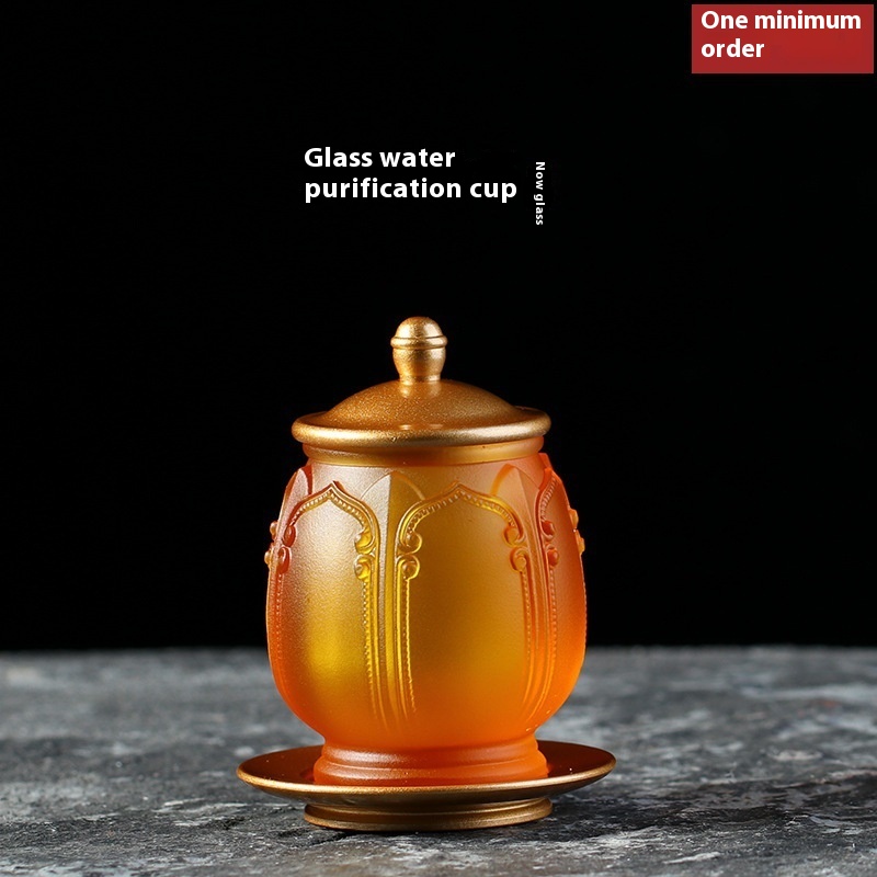 Glass Water Purification Cup Holy Water Cup Water Cup Buddha Water Cup Guanyin Tribute Cup Great Compassion Water Buddha Hall Buddha Front Offering Cup