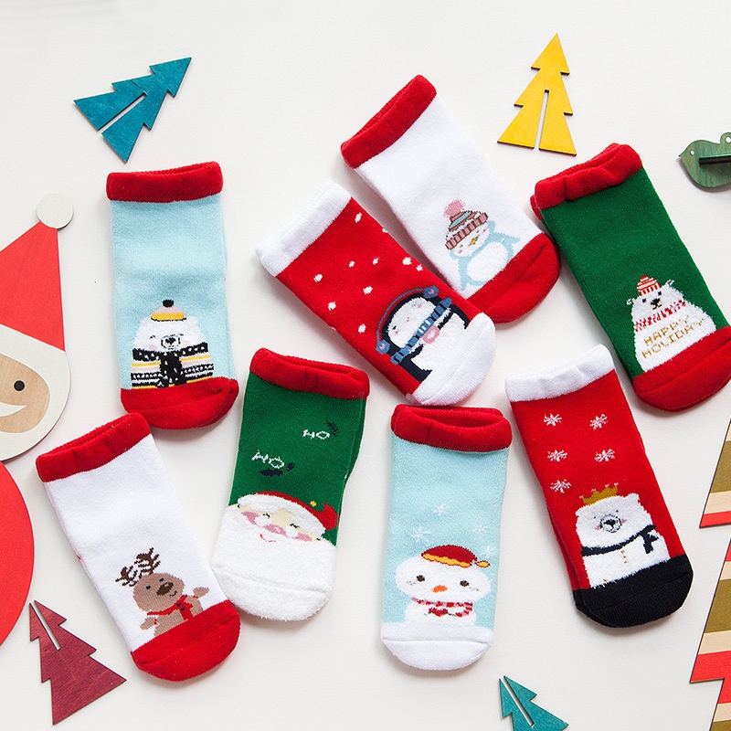 Boys And Girls Socks Winter Children's Thick Cotton Socks Christmas Year Gift Box Socks Exquisite Gift Socks Terry Socks