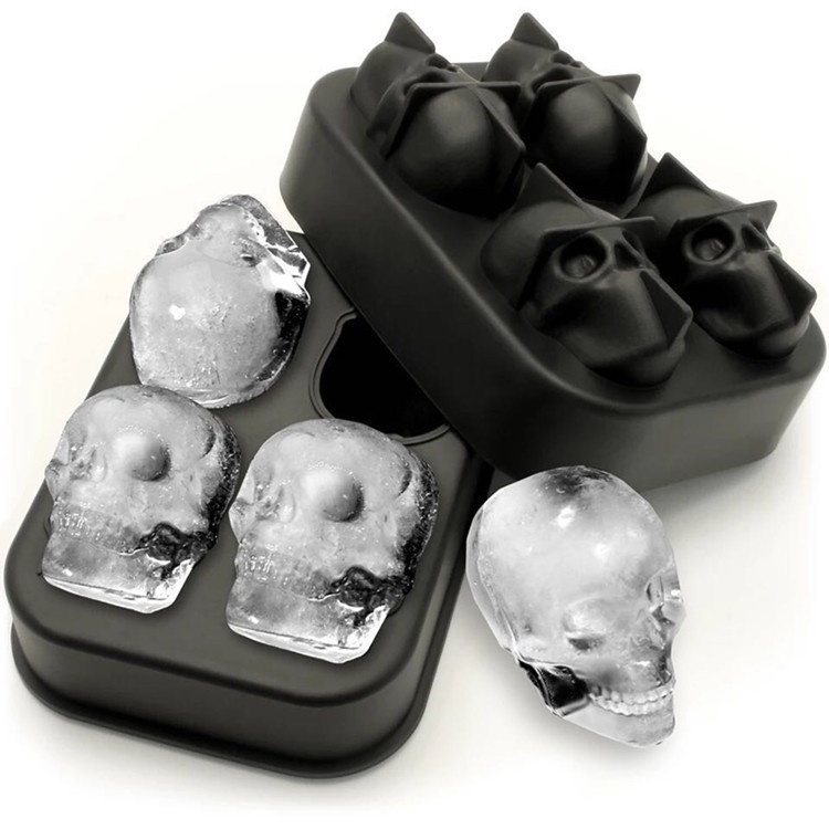 4-in-1 Ghost Head Ice Mold Bar DIYCreative Silicone Ice Tray4-in-1 Skull Head Ice Tray Ice Cube Mold
