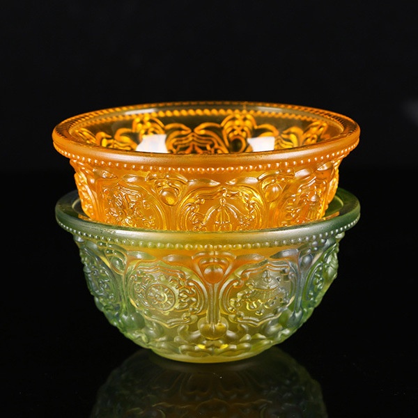 Eight Auspicious Water Cup Colorful Glass Water Bowl Water Purification Cup Holy Water Cup