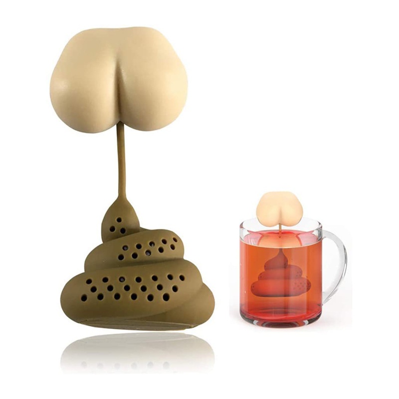 Poop Tea Infuser-Leaf Filter,Tea Strainer,Funny Butt Design,Novelty Tea Accessory