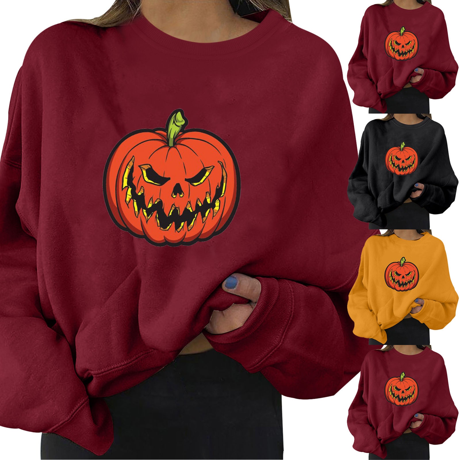 Fashion European And American Loose Slim Halloween Women's Sweater Creative Printed Tops