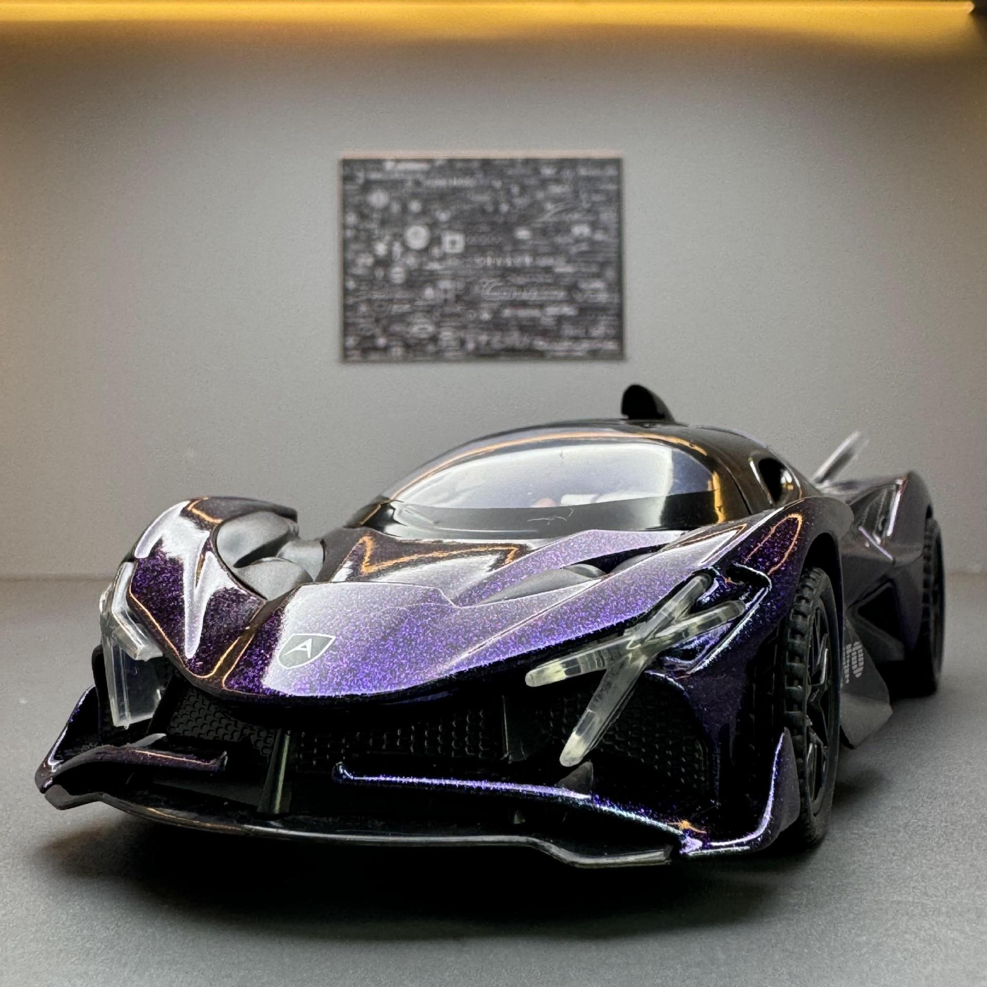 Lijiaxin Alloy Car Model1:32 Apollo Apollo Sports Car Sound And Light Pull Back Toy Car Music Model Ornaments