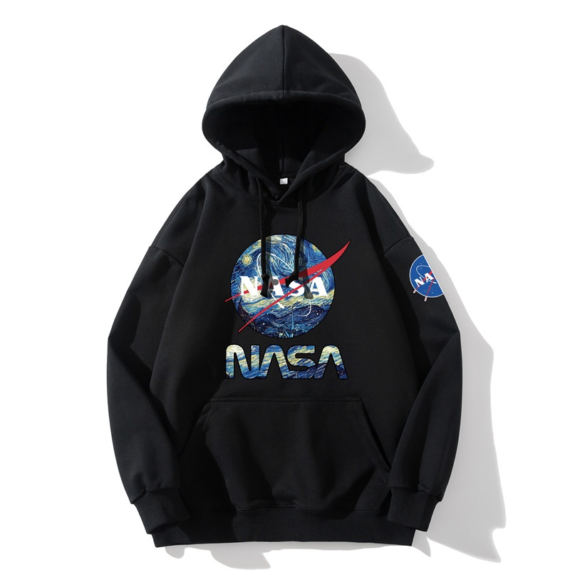 NASAAstronaut Joint Sweatshirt Men's Autumn Americany Brand Handsome Couple Jacket Loose Versatile Hooded Top