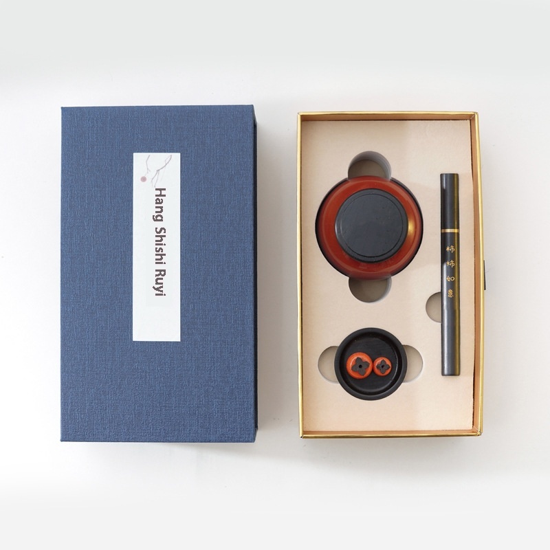 Creative Incense Burner Gift Box Suit Small Persimmon Portable Wooden Incense Way Handy Gift Incense Holder Incense Burner