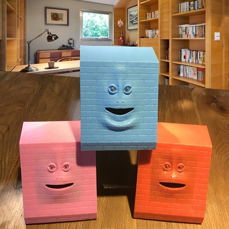Creative Human Face Piggy Bank Sensing Face That Eats Money And Moves Piggy Bank Monkey Face Mouth Can Move Children's Gift