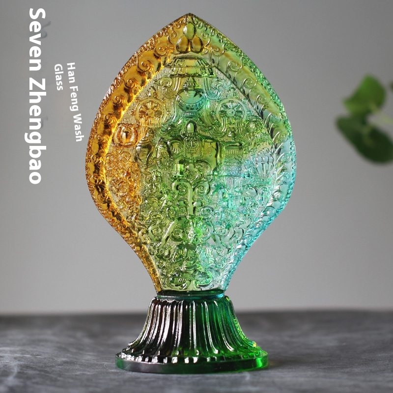 Ancient Colored Glaze Seven Political Treasures And Eight Auspicious Combinations Are ACollection Of Seven Treasures Of Tibetan Buddhism For Worship In The Home Buddhist Temple