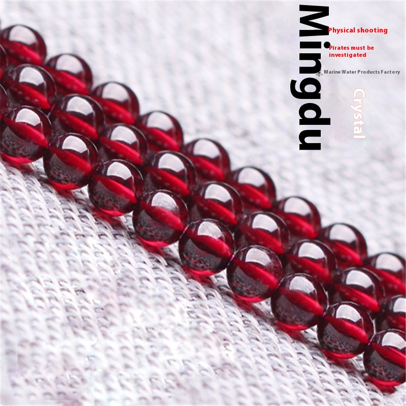 Mingdu Crystal Natural Garnet Beads DIYJewelry Accessories8 AWine Red Garnet Semi-finished Products