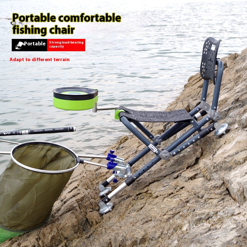 Multifunctional Fishing Chair With Adjustable Backrest And Four-legged Adjustable Fishing Chair Aluminum Alloy Fishing Chair Foldable Fishing Stool