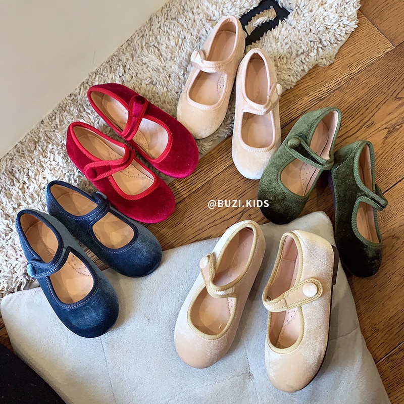 Korean Children's Shoes,Children's Girls'Leather Shoes,Autumn Velvet Baby Princess Shoes,Children's Grandma Shoes,Little Girl Single Shoes