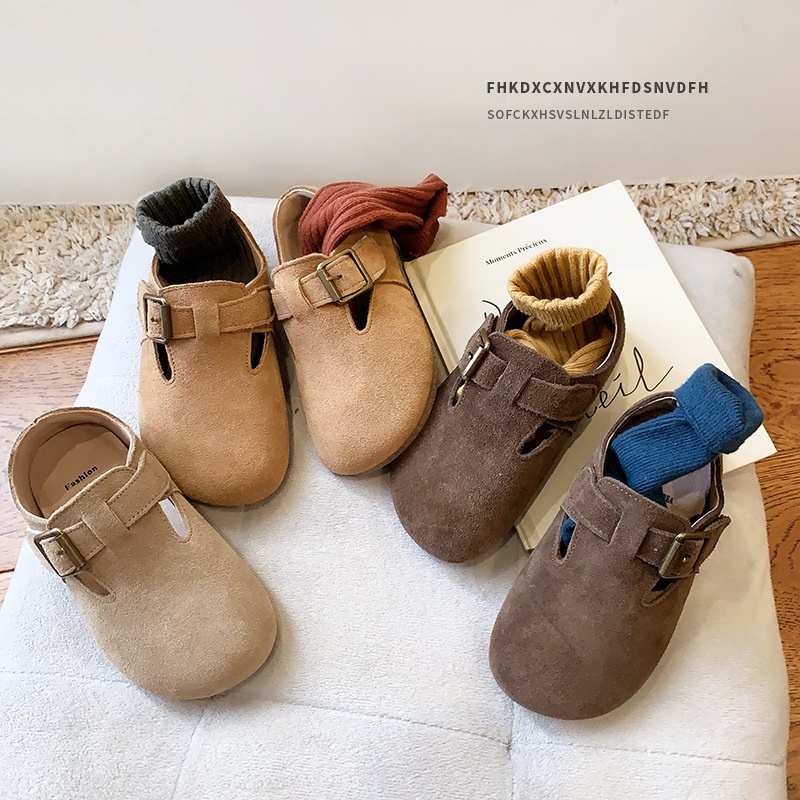 Korean Version Of Frosted Genuine Leather Children's Shoes,Children's Girls'Leather Shoes,Autumn Children's Birkenstocks,Boys'Baby Single Shoesy