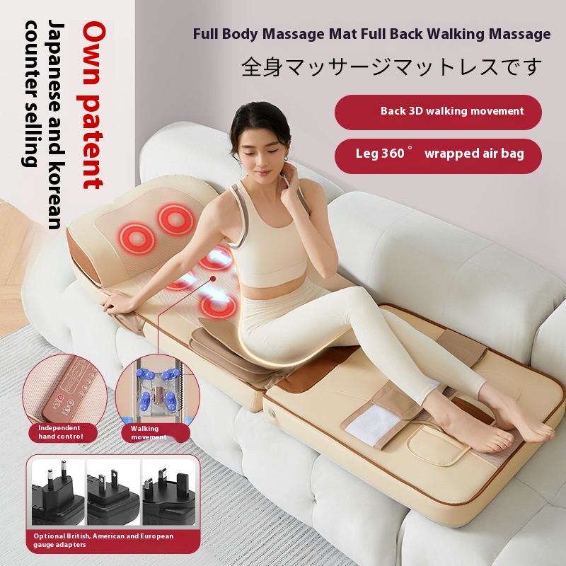 Back Walking Massage Mattress Shoulder And Neck Kneading Heating Waist And Back Massager Full Body Airbag Vibration Massage Lying Cushion