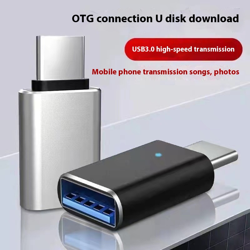 USBConverter Type-c To Usb3.0 OTGAdapter Car Charging Connection UDisk Indicator Light
