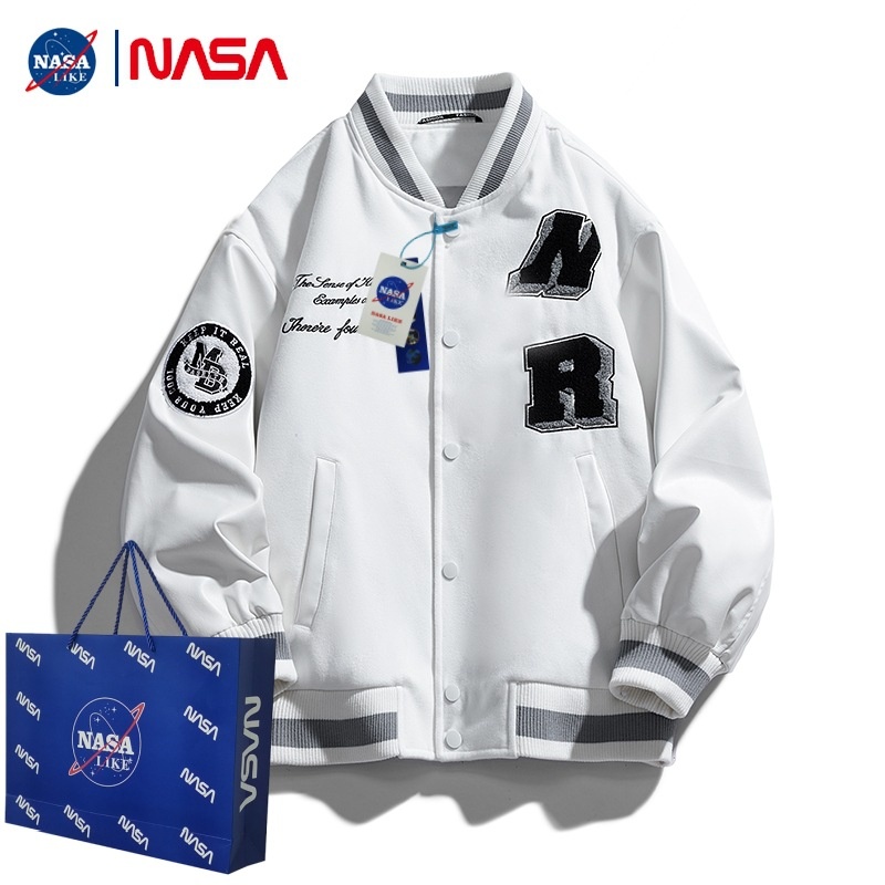 NASAAutumn And Winter Down Jacket Plush And Thickened Wintery Brand Loose Versatile Baseball Jacket