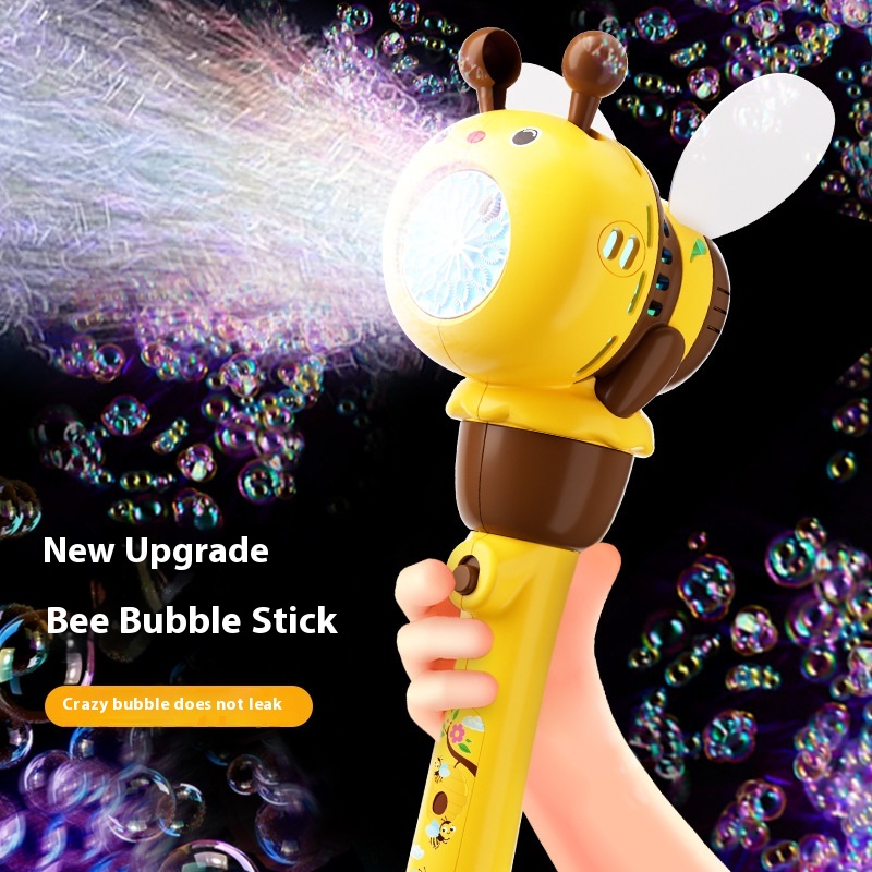 Cute Bee Bubble Stick Electric Burst Large Capacity Automatic Bubble Machine Children Boys And Girls Outdoor Toys