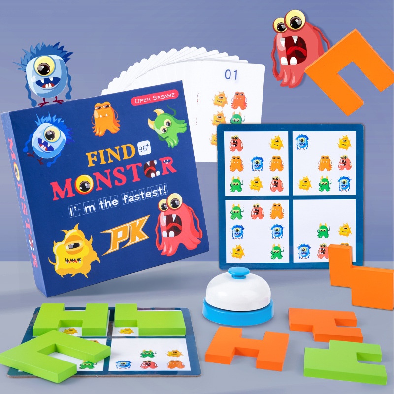 Montessori Teaching Aids To Find Monsters Game Logical Thinking Concentration Training Children's Early Education Hand-eye Coordination Educational Toys