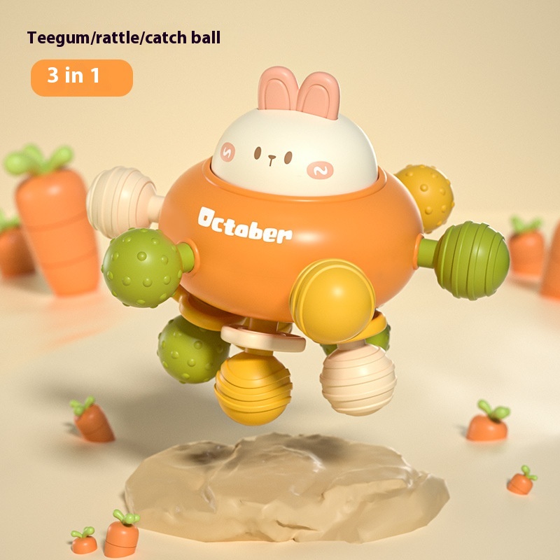 Baby Toys0-1 Years Old Educational Early Education Baby Teething Gel Manhattan Hand Grasping Ball Grasping Training Rattle