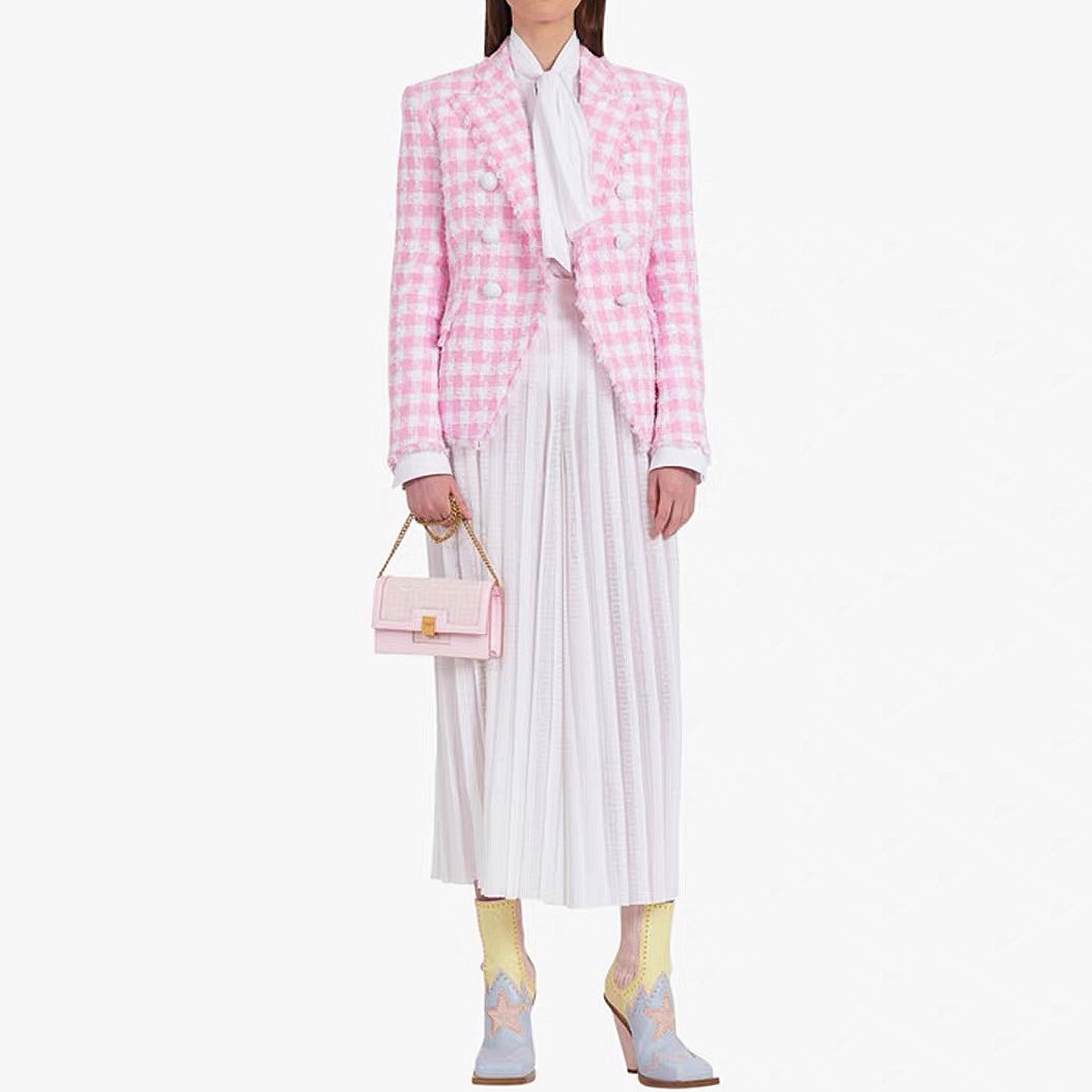 Houndstooth Tweed Suit Jacket Tweed Top Coat