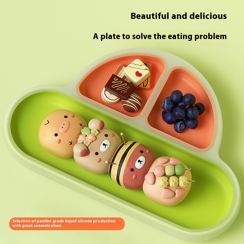 Millie Mary Baby Dinner Plate Baby Suction Cup Children's Dielectric1-3 Years Old Tableware Silicone Food Supplementation Constant Temperature Bowl