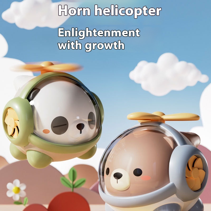Product Horn Red Panda Helicopter Cute0-3 Years Old Baby Whistle Turn Music Baby Music Toy