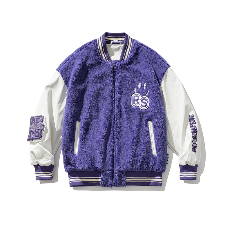 Color Contrast Stitching Baseball Jacket Cotton Coaty Youth Labeling Fashion Cotton Coat