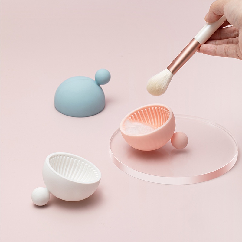 【Hedou】Creative Small Balls Makeup Brush Cleaning Plate Does Not Damage The Bristles Makeup Brush Cleaner Silicone