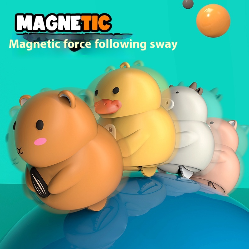 Douyin Same Children's Electric Toy Follow The Squad Cartoon Magnetic Swing Squad Chicken Animal Doll