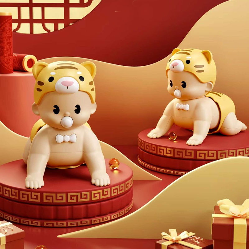 Fun Electric Tiger Animal Crawling Baby Baby Learning To Talk Baby Crawling Guide Head Lifting Exercise Educational Toy