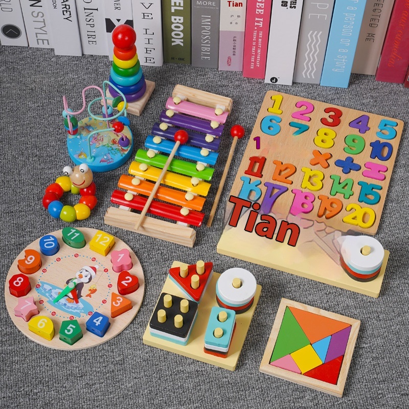 Eight-tone Hand-knocking Piano Infant Early Education Musicaltrument Music Enlightenment Hand-brain Coordination Interactive Wooden Toy Children's Day Gift