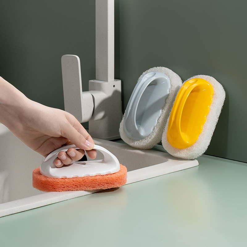 【Hedou】Bathtub Brush With Handle Bathroom Tile Brush Kitchen Decontamination Brush Pot Washing Sponge Cleaning Brush