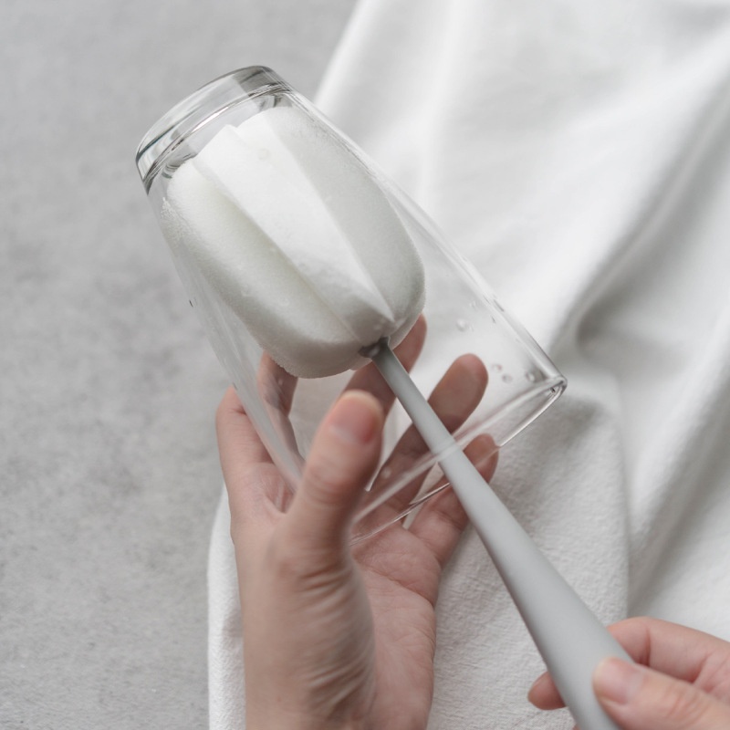 [Hedou]Vertical Cup Brush Sponge Cleaning Cup Brush Bottle Brush Cleaning Brush Glass Cleaning Brush