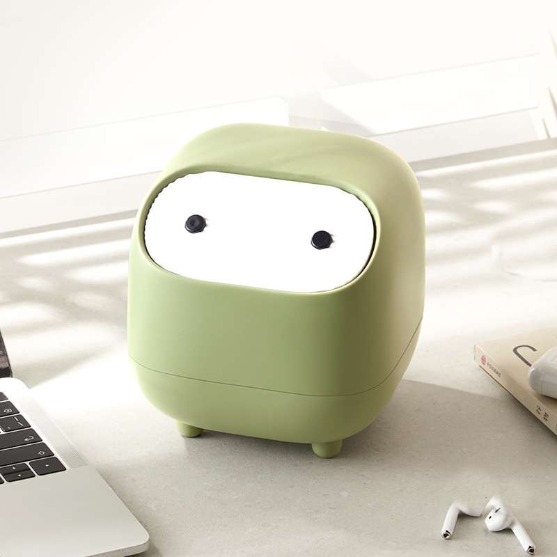 【Hedou】Desktop Trash Can Household Mini Double-layer Push-type Living Room Office Bedside Trash Can With Lid