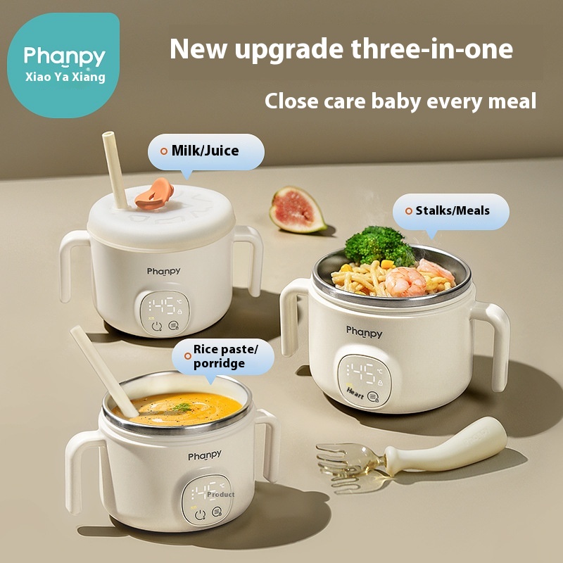 Xiaoya Elephant Baby Constant Temperature Bowl Baby Charging Heating Water-Free Children's Intelligent Electronic Heat Preservation Straw Supplementary Bowl