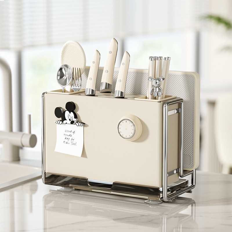 [Hedou C]Kitchen Supplies Knife Holder Multifunctional Storage Rack Wall-mounted Countertop Chopstick Cage Chopping Board Rack Home