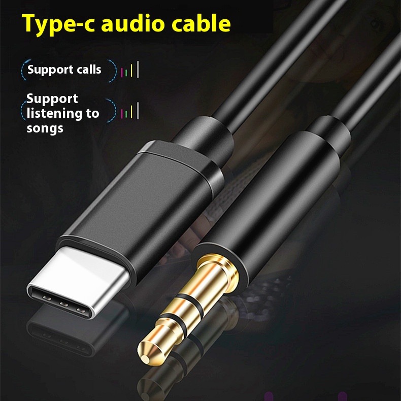 Type-c Mobile Phone Car AUXAudio Cable Type-c To3.5mm Male To Male Adapter Cable