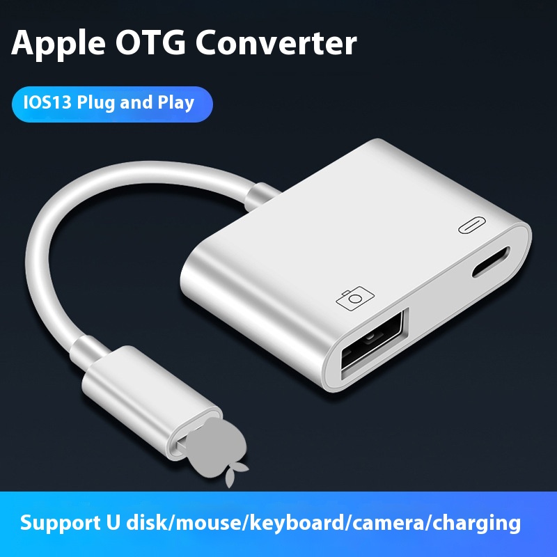 Applicable To Apple USBConverter Lightning To USB3.0 OTGAdapter Cable To Connect Mouse UDisk Sound Card