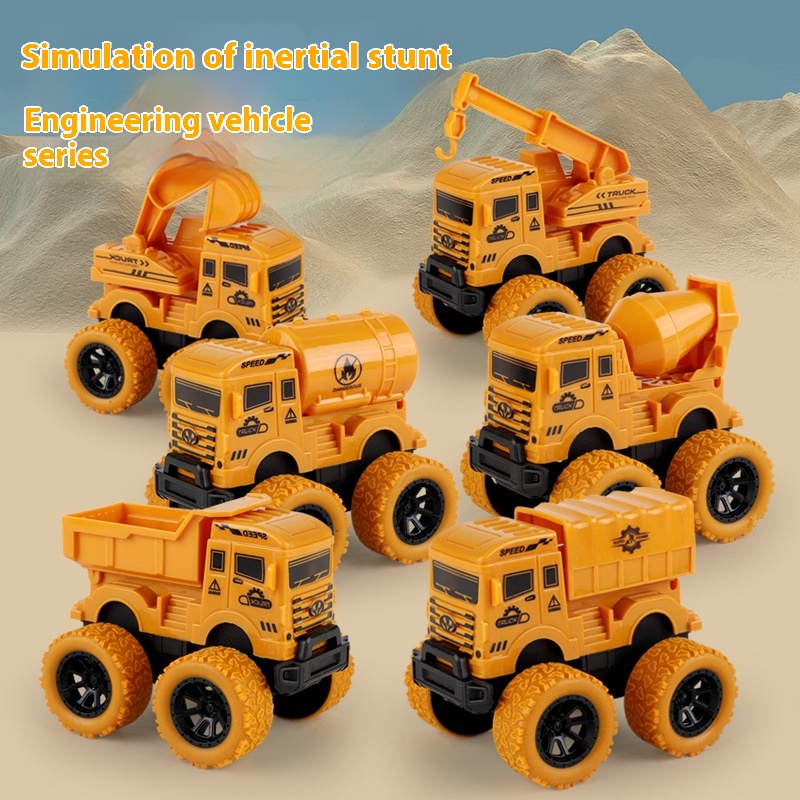 Children's Inertia Toys Four-wheel Drive Engineering Vehicle Off-road Vehicle Mountain Climbing Scooter Boy Fall-resistant Model Car