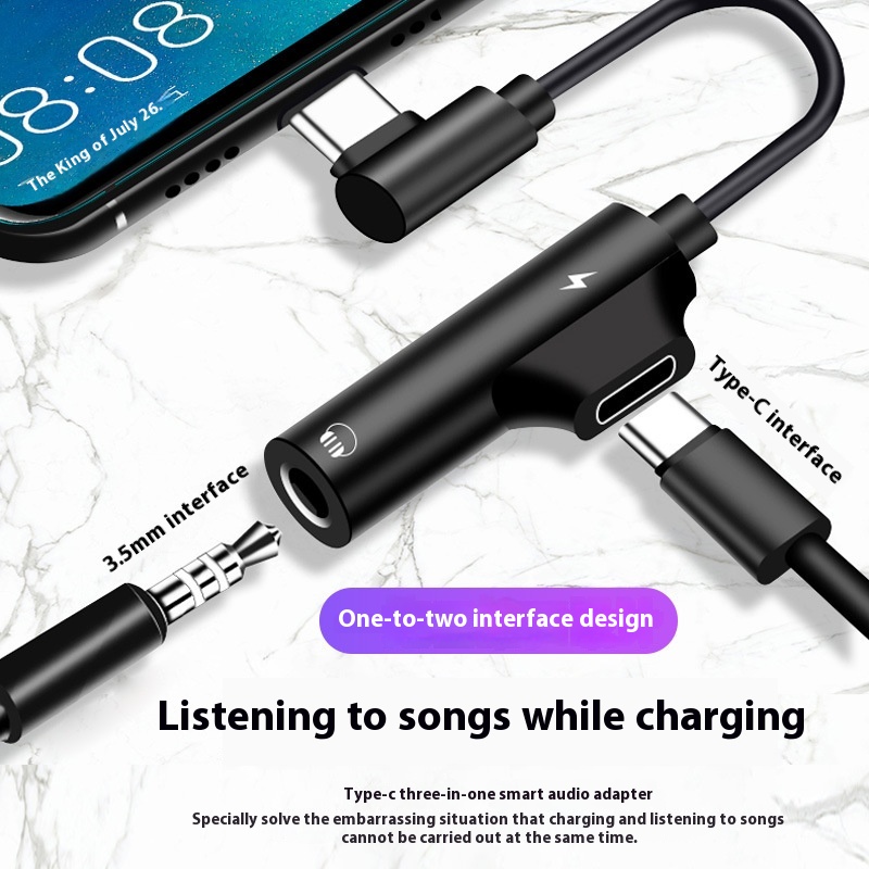 Type-c Headphone Adapter Type-c To3.5mm Headphone Audio Adapter Cable Charging,Listening To Music And Making Calls