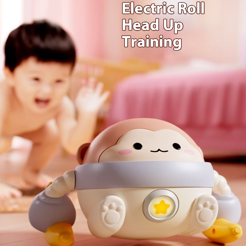Electric Tumbling Monkey Touch Voice Control Induction Light Music Baby Learning To Crawl And Raise Head Training Infant Toys