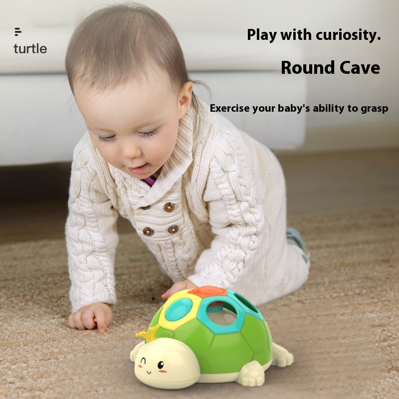 Children's Early Education Exercise Hands-on Ability Fun Hole Elastic Press Small Turtle Baby Toy