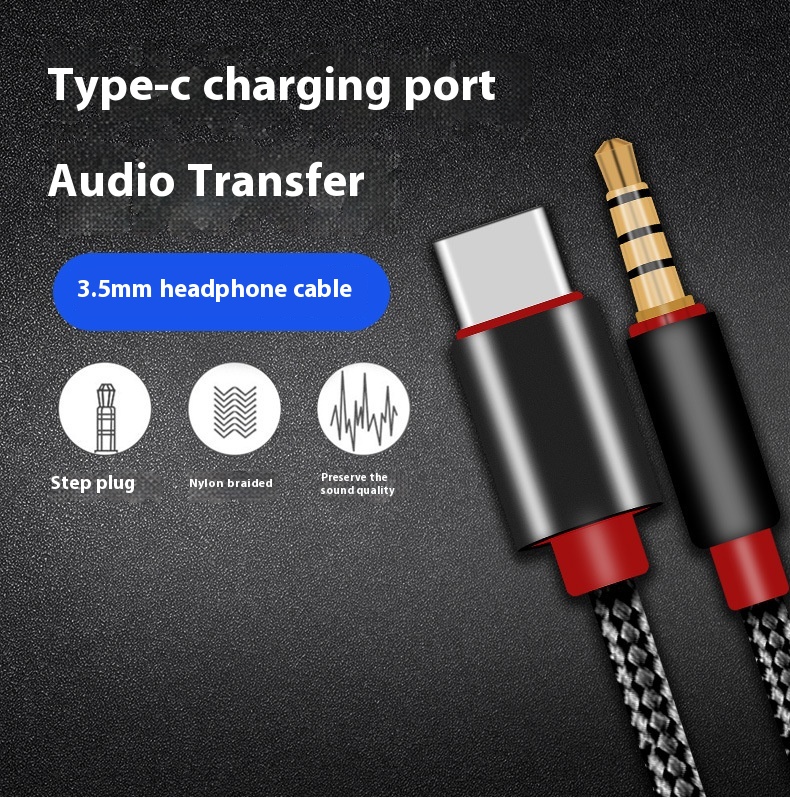 Type-c Male To3.5mm Male Audio Cable Type-c Mobile Phone Car AUXAudio Cable To Connect Headphones And Speakers