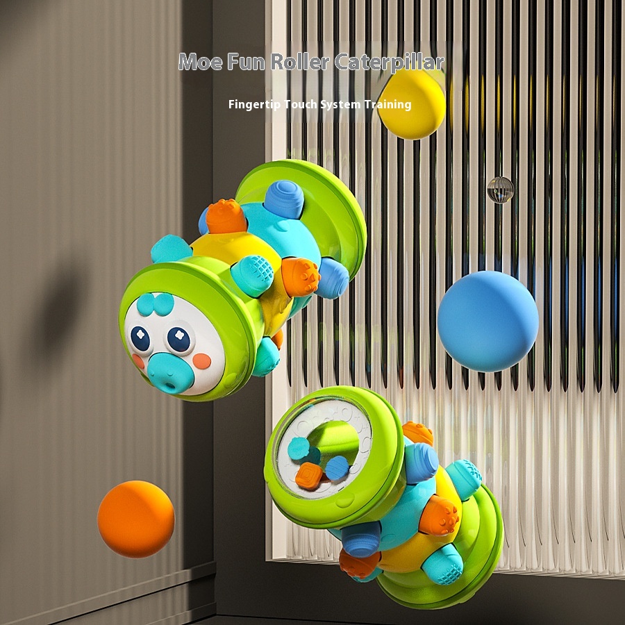Cute Roller Caterpillar Pressing Early Education Puzzle Exercise Finger Grasping Crawling Training Infant Toys