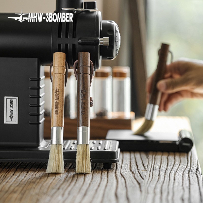 MHW-3 BOMBERBomber Coffee Bar Solid Wood Brush Bristle Brush Grinder Powder Residue Cleaning Brush