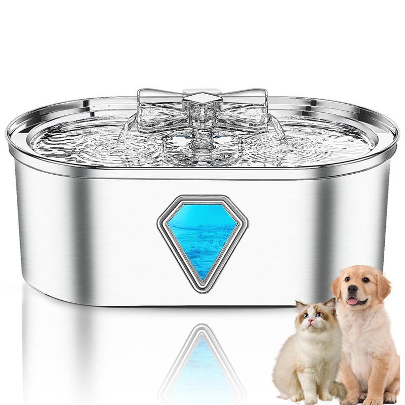 Pet Drinking Fountain Stainless Steel Automatic Circulation Cat Fountain Dog Drinking Water Bowl
